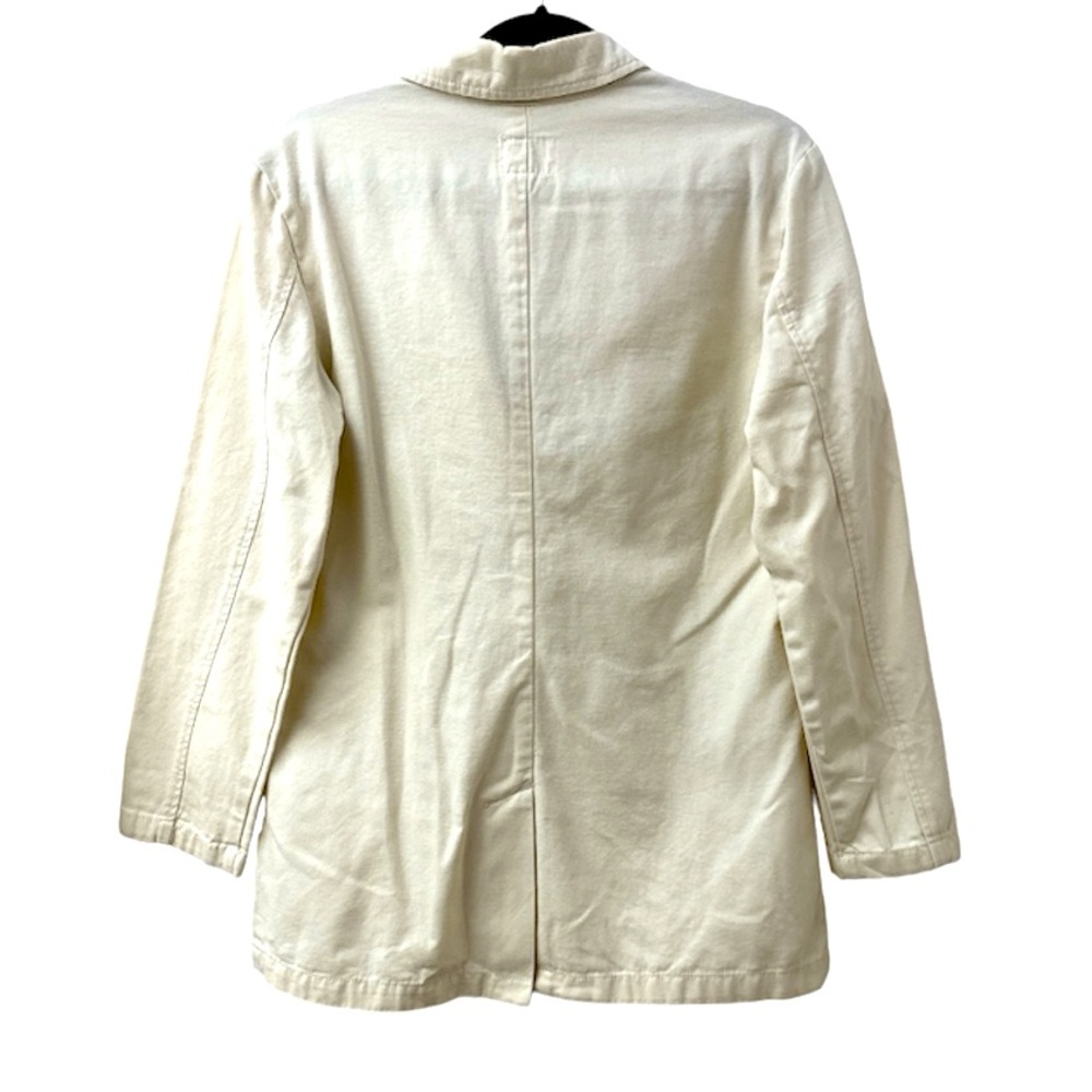 CURVE APPEAL Cream Cotton Soft Denim-Like Jacket Women’s Size Small - Picture 7 of 8